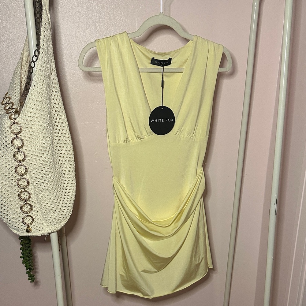 White Fox Boutique Light Yellow Tank Top